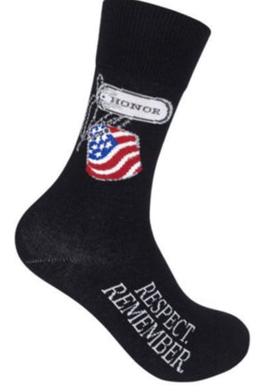 FUNATIC BRAND Unisex ‘HONOR RESPECT REMEMBER’ SOCKS - Novelty Socks for Less