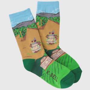 K. BELL Ladies VINEYARD/WINERY Socks MADE IN USA - Novelty Socks for Less