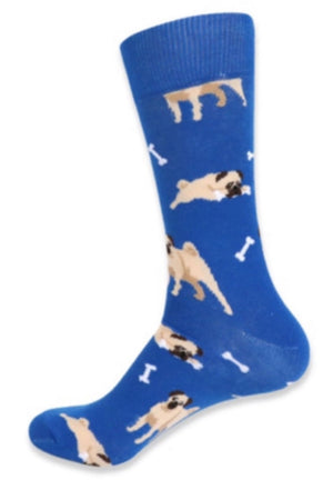 PARQUET BRAND Mens PUG DOG Socks PUG DOGS & BONES - Novelty Socks for Less
