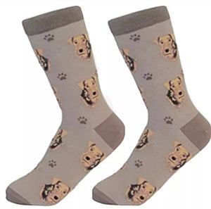 SOCK DADDY Brand AIREDALE TERRIER Dog Unisex By E&S Pets - Novelty Socks for Less