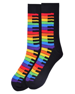 PARQUET BRAND Mens RAINBOW PIANO KEYS Socks - Novelty Socks for Less
