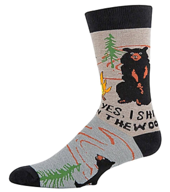 OOOH YEAH Brand Men’s BEAR NEEDS Socks ‘YES I SHIT IN THE WOODS’