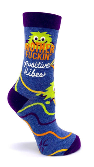 FABDAZ Brand Ladies MOTHER FUCKIN’ POSITIVE VIBES Socks - Novelty Socks for Less