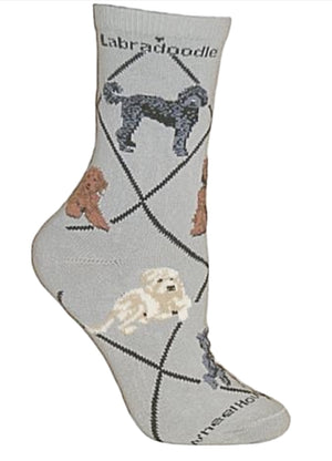 WHEEL HOUSE DESIGNS MEN’S LABRADOODLE DOG SOCKS - Novelty Socks for Less