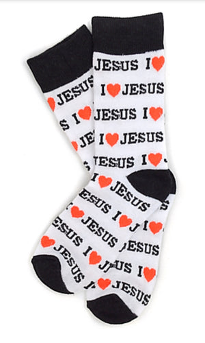 PARQUET Brand Ladies ‘I LOVE JESUS’ Socks - Novelty Socks for Less