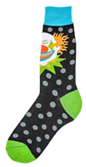 FOOT TRAFFIC BRAND MEN’S SCARY CLOWN SOCKS - Novelty Socks for Less