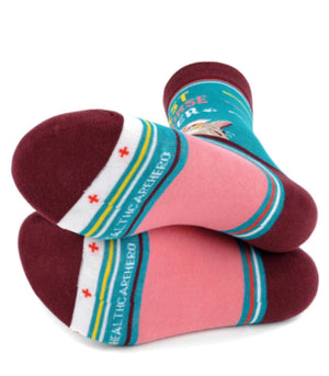 PARQUET Brand Ladies ‘BEST NURSE EVER’ With CAT ‘HEALTHCARE HERO’ - Novelty Socks for Less