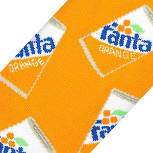 FANTA ORANGE SODA MEN’S SPLIT CREW SOCKS ODD SOX BRAND - Novelty Socks for Less