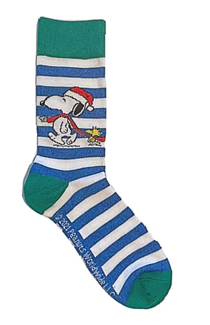 PEANUTS Men’s SNOOPY Christmas Socks With WOODSTOCK BIOWORLD Brand - Novelty Socks for Less
