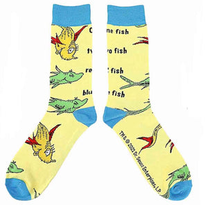 DR. SEUSS Men’s 3 Pair Of Socks CAT IN THE HAT BIOWORLD Brand - Novelty Socks for Less