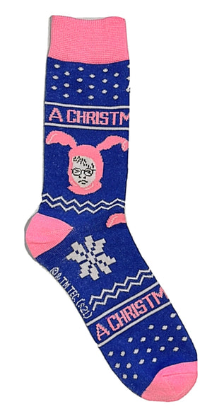 A CHRISTMAS STORY MEN’S SOCKS RALPHIE IN PINK BUNNY SUIT - Novelty Socks for Less