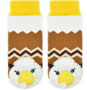 BOOGIE TOES Unisex Baby BALD EAGLE RATTLE GRIPPER BOTTOM SOCKS By PIERO LIVENTI - Novelty Socks for Less