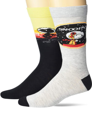 PEANUTS Mens 2 Pair SNOOPY IN SPACE 1969 - Novelty Socks for Less