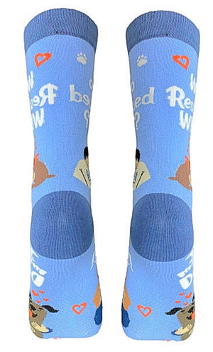 HAPPY TAILS Brand Unisex WHO RESCUED WHO, I LOVE MY DOG Socks E&S Pets - Novelty Socks for Less