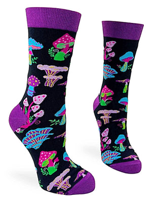 FABDAZ Brand Ladies TRIPPY MUSHROOMS Socks - Novelty Socks for Less