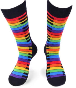 PARQUET BRAND Men's RAINBOW PIANO KEYS Socks - Novelty Socks for Less