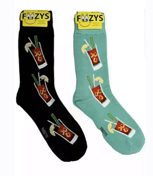 FOOZYS BRAND Mens 2 Pair BLOODY MARY DRINKS Socks - Novelty Socks for Less