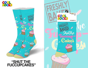 COOL SOCKS BRAND LADIES ‘FRESHLY BAKES SHUT THE FUCCUP-CAKES SOCKS - Novelty Socks for Less