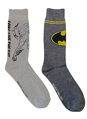 DC COMICS MEN’S BATMAN 2 Pair Of Socks 'LONG LIVE THE BAT' - Novelty Socks for Less