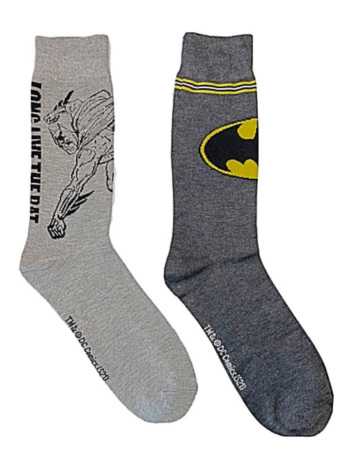 DC COMICS MEN’S BATMAN 2 Pair Of Socks 'LONG LIVE THE BAT'