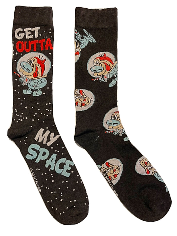 REN & STIMPY Men’s 2 Pair Of Socks ‘GET OUTTA MY SPACE’
