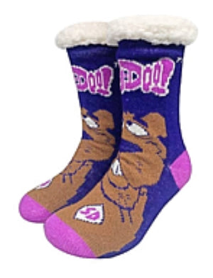 SCOOBY-DOO Ladies Sherpa Lined Gripper Bottom Slipper Socks - Novelty Socks for Less