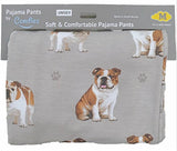 COMFIES UNISEX BULLDOG PAJAMA BOTTOMS E&S PETS (CHOOSE SIZE) - Novelty Socks for Less