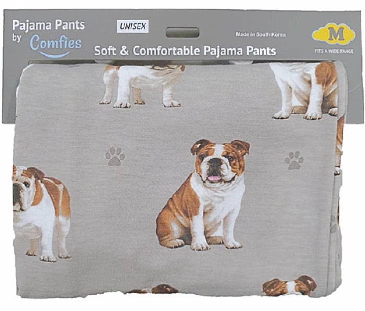 COMFIES UNISEX BULLDOG PAJAMA BOTTOMS E&S PETS (CHOOSE SIZE) - Novelty Socks for Less