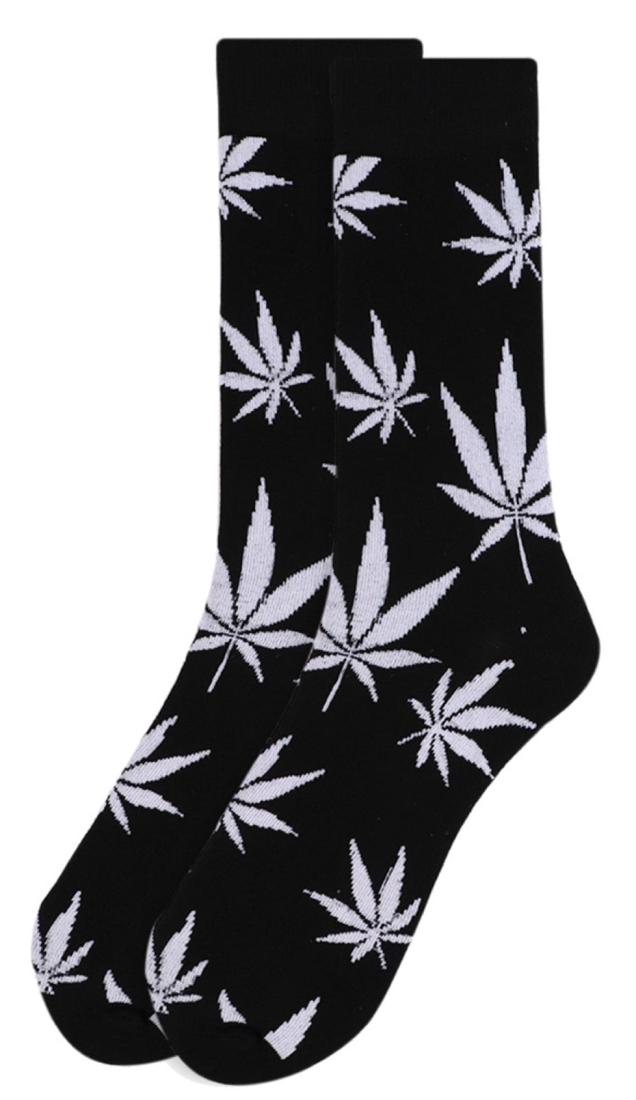 weed dress socks MARIJUANA POT LEAF WEED Men's Socks PARQUET BRAND (CHOOSE COLOR) Black WITH White LEAVES