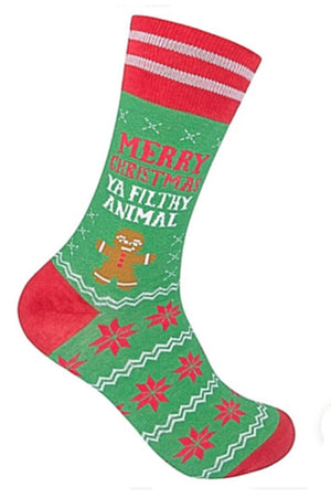 FUNATIC BRAND Unisex ‘MERRY CHRISTMAS YA FILTHY ANIMAL’ Socks - Novelty Socks for Less