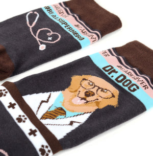 PARQUET Brand Ladies Dr. DOG Socks - Novelty Socks for Less