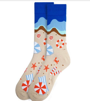 Parquet Brand Men’s BEACH/OCEAN Socks - Novelty Socks for Less