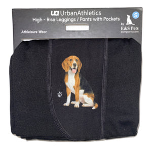 URBAN ATHLETICS Ladies BEAGLE High Rise Leggings With Pockets E&S Pets - Novelty Socks for Less