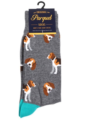 PARQUET BRAND Mens BEAGLE DOG Socks - Novelty Socks for Less