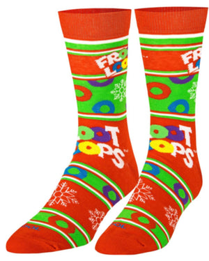 KELLOGGS FROOT LOOPS MEN’S CHRISTMAS SOCKS COOL SOCKS BRAND - Novelty Socks for Less