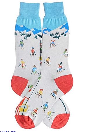 FOOT TRAFFIC Brand Men’s SKIING Socks - Novelty Socks for Less