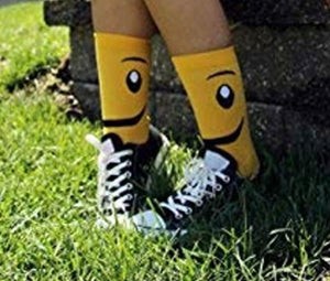 FOOT TRAFFIC Ladies SMILEY FACE Socka - Novelty Socks for Less