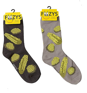 FOOZYS BRAND LADIES 2 PAIR OF PICKLES SOCKS - Novelty Socks for Less