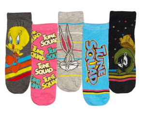 LOONEY TUNES SPACE JAM LADIES 5 PAIR OF LOW SHOW SOCKS MARVIN THE MARTIAN - Novelty Socks for Less