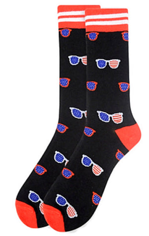 Parquet Brand Men’s AMERICAN FLAG SUNGLASSES Socks - Novelty Socks for Less