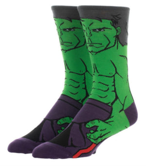 MARVEL THE HULK Men’s 360 Crew Socks BIOWORLD Brand - Novelty Socks for Less