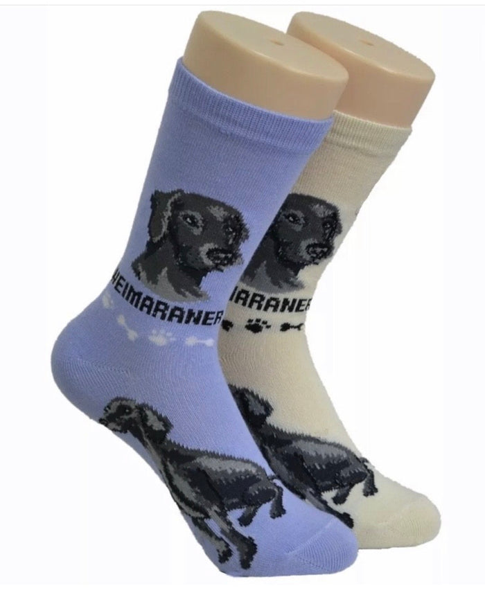 FOOZYS Brand Ladies 2 Pair Of WEIMARANER Dog Socks