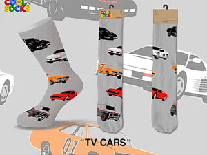 COOL SOCKS Brand Men’s TV CARS Socks DUKES OF HAZZARD, KNIGHT RIDER - Novelty Socks for Less