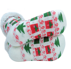 NOLLIA BRAND Ladies CHRISTMAS NON-SKID SHERPA SLIPPER SOCKS - Novelty Socks for Less