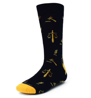 PARQUET BRAND Mens LAW & JUSTICE Socks - Novelty Socks for Less