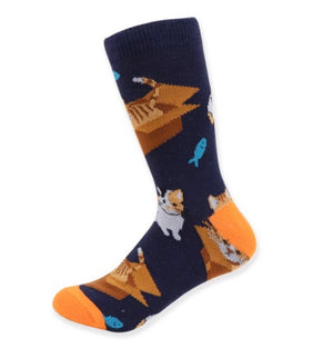 Parquet Brand Ladies CATS IN BOXES Socks - Novelty Socks for Less