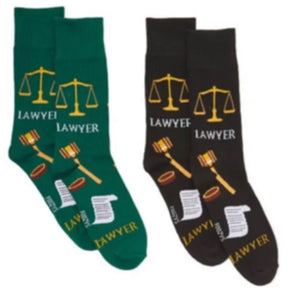FOOZYS Brand Men’s 2 Pair OF LAWYER Socks - Novelty Socks for Less