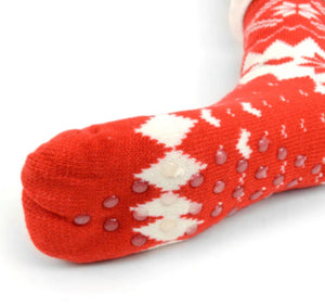 NOLLIA BRAND Ladies WINTER THEME NON-SKID SHERPA SLIPPER SOCKS - Novelty Socks for Less