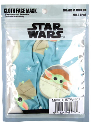 STAR WARS ADULT BABY YODA FACE MASK/COVER BIOWORLD BRAND - Novelty Socks for Less