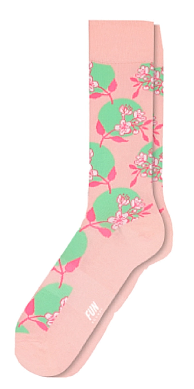 FUN SOCKS Brand Men's FLORAL CHERRY BLOSSOMS Socks